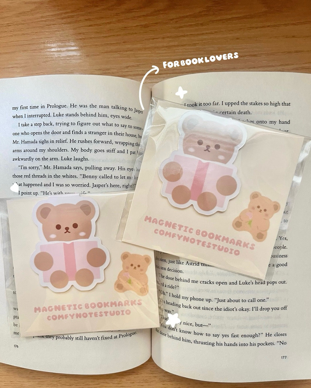 Bear Reading A Book - Magnetic Bookmark