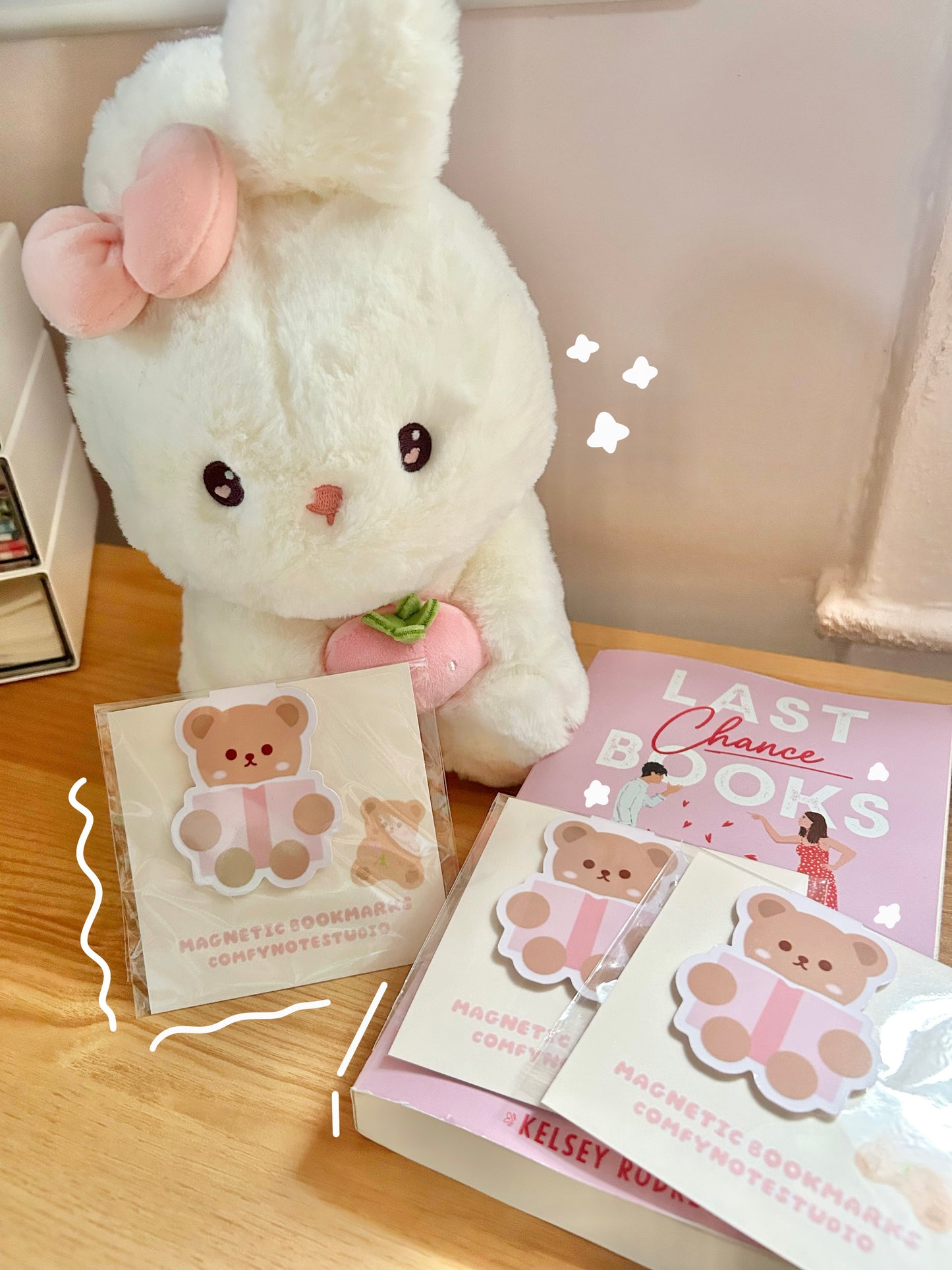 Bear Reading A Book - Magnetic Bookmark