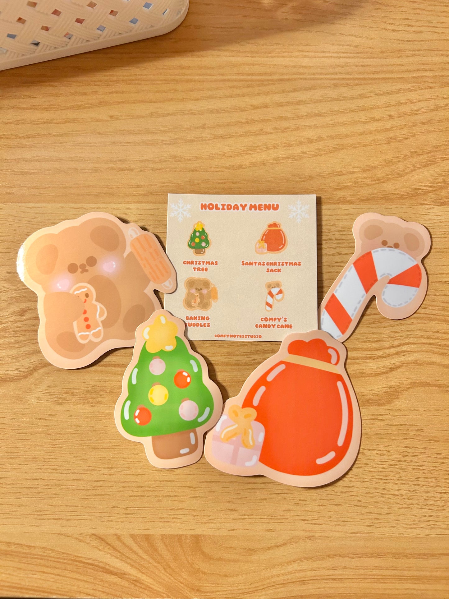 Gingerbread holiday cookie sticker pack