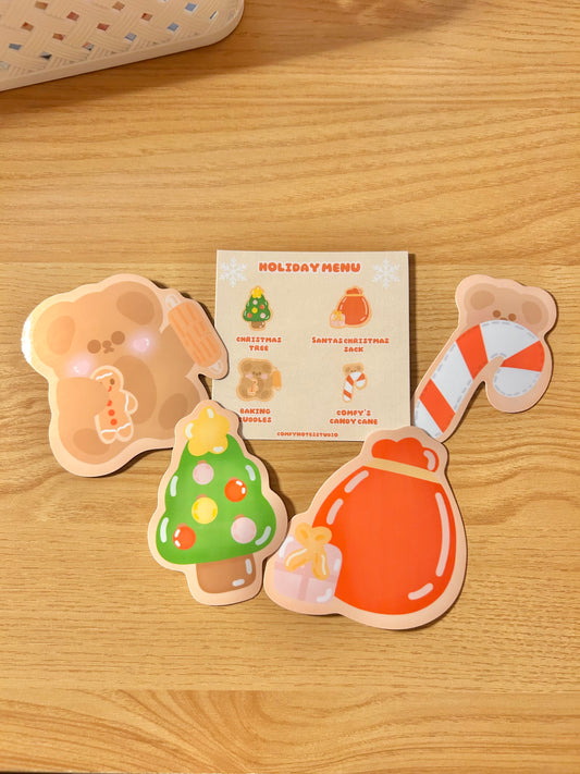 Gingerbread holiday cookie sticker pack