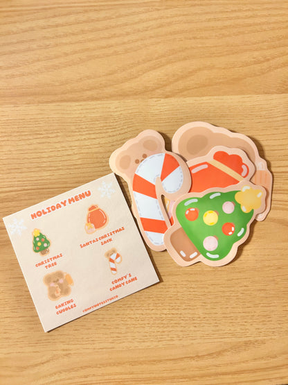 Gingerbread holiday cookie sticker pack