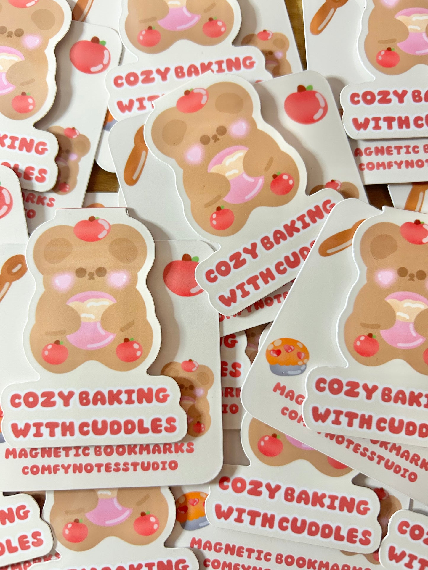 Cozy baking with Cuddles Magnetic bookmark