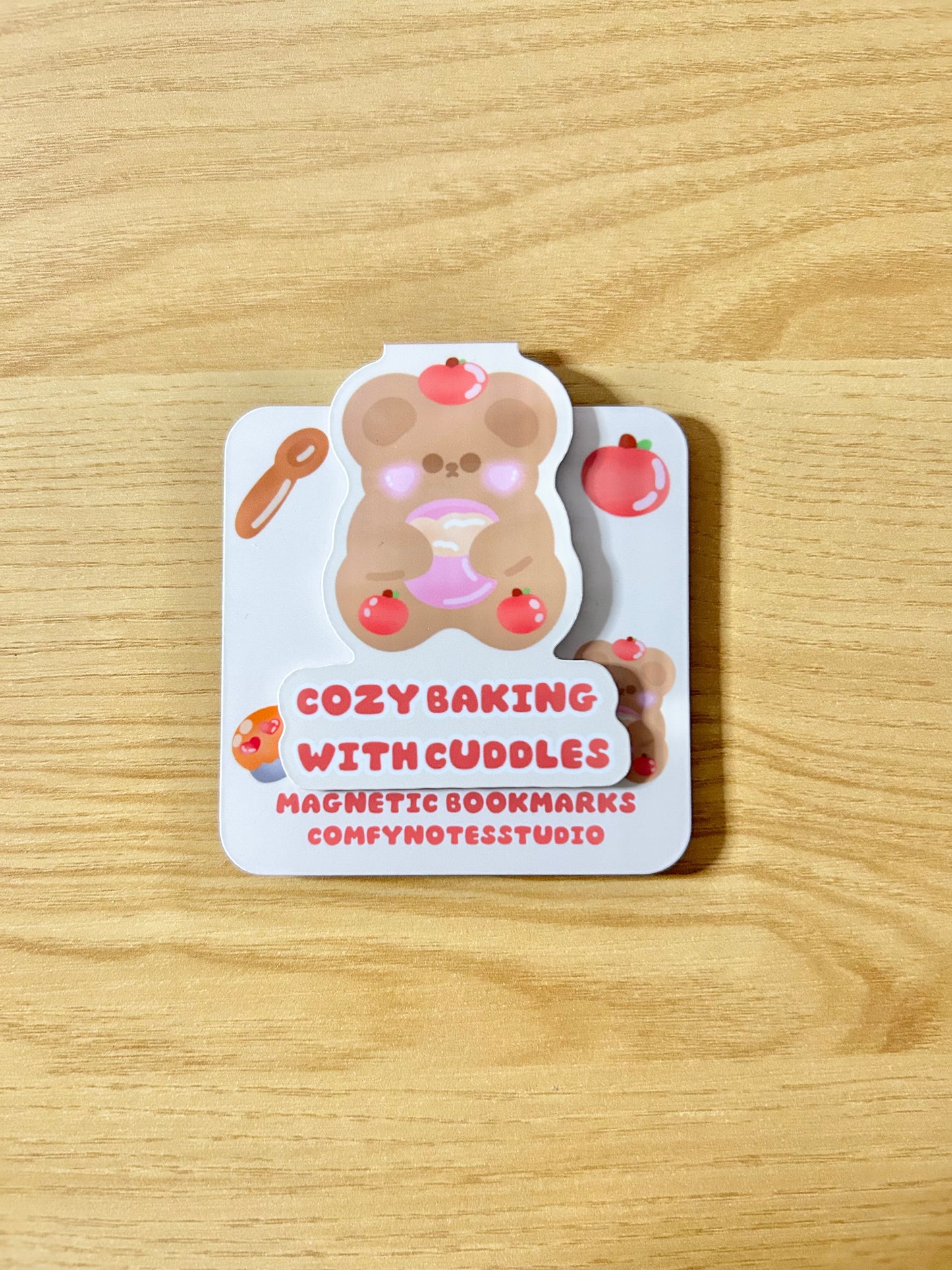 Cozy baking with Cuddles Magnetic bookmark