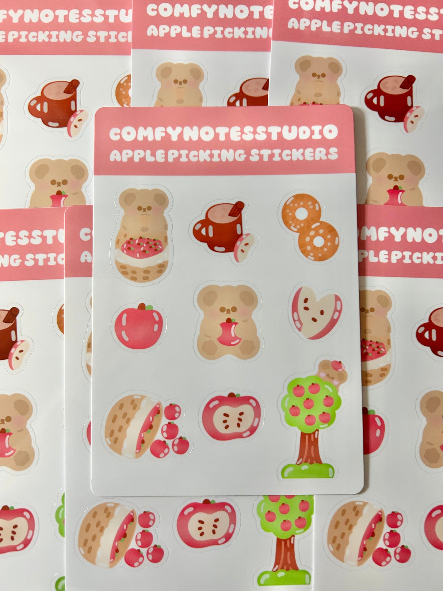 Apple picking sticker sheet
